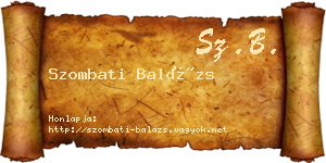 Szombati Balázs névjegykártya